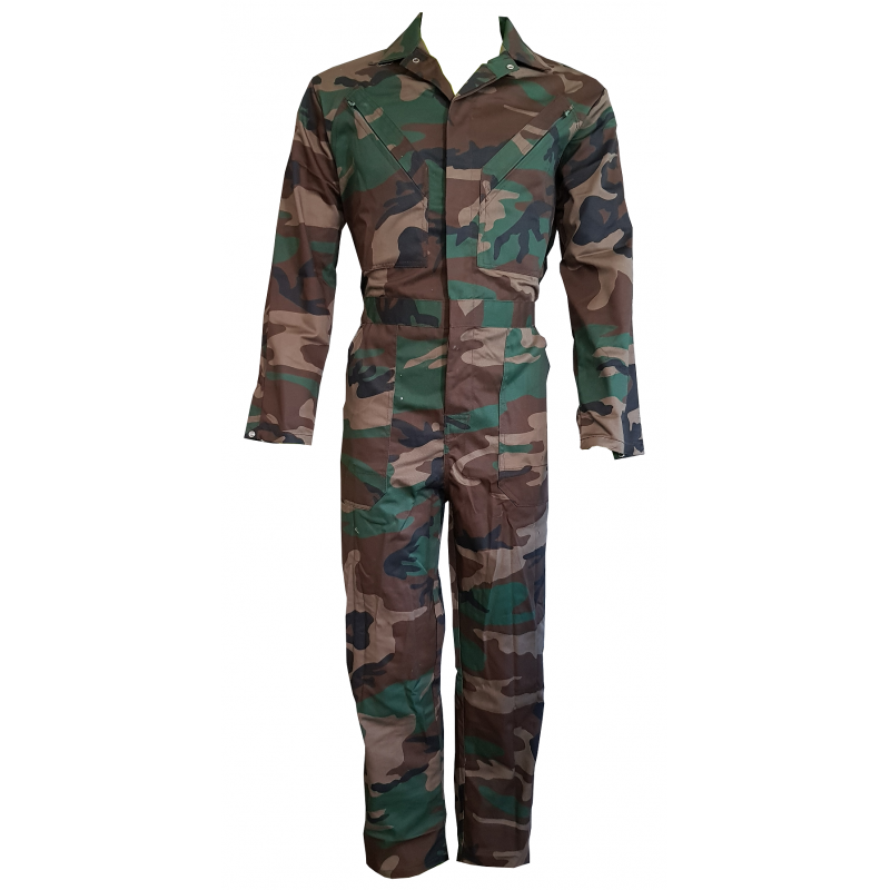 Camouflage Overall Polyester/Katoen met drukknoopsluiting. - 2985