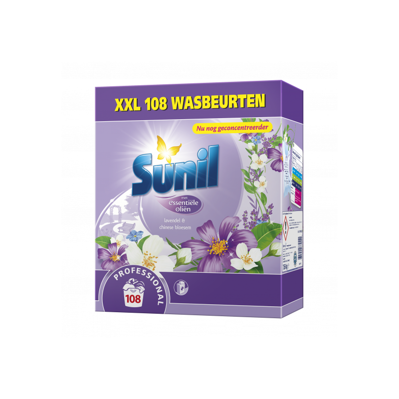 Sunil Professional Wasmiddel Lavendel & Chinese Bloesem 108 wasbeurten - 3854