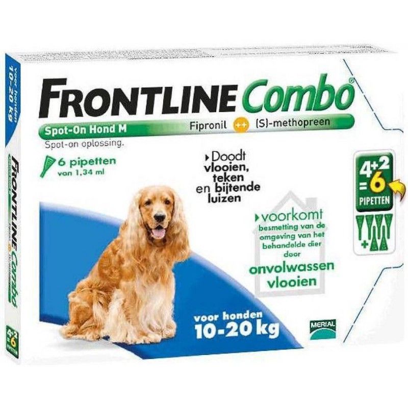 Frontline Combo spot on hond M 10-20 kg 4+2 pipet - 5004