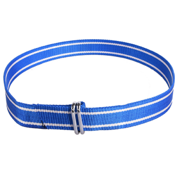 Koehalsband blauw wit met knelgesp 130 cm