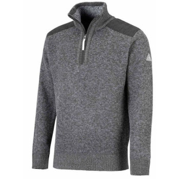 Storvik Liam Gebreide Pullover - Gevoerd - Zwart melange