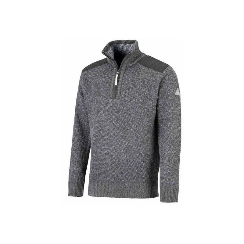 Storvik Liam Gebreide Pullover - Gevoerd - Zwart melange