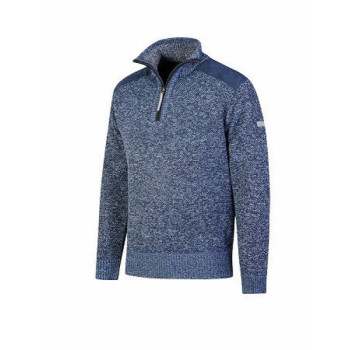 Storvik Liam Gebreide Pullover - Gevoerd - Blauw melange