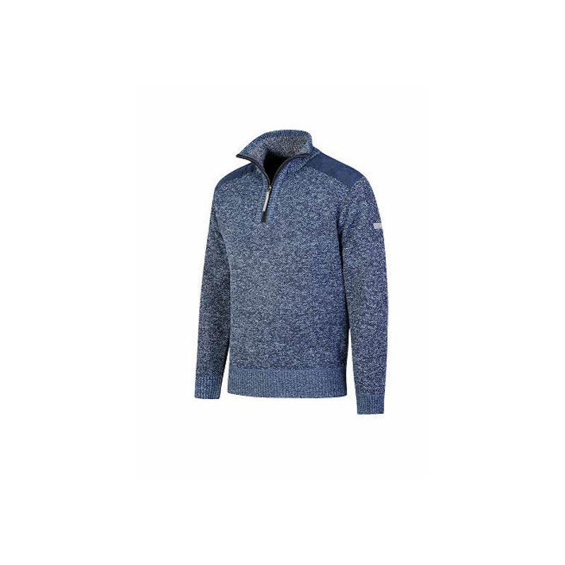 Storvik Liam Gebreide Pullover - Gevoerd - Blauw melange