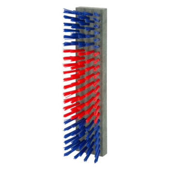 Kerbl Veeborstel nylon LOS, blauw/rood/blauw.