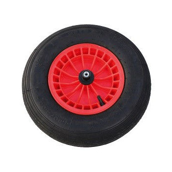 Wiel 4.80/4.00x8,kunststof velg ROOD, as 13cm (2Ply)