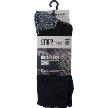 De STAPP Boston Eco zwart sokken zijn gemaakt van gerecyclede fibers (100%).